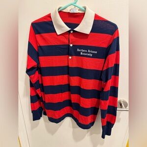 Vintage Champion Northern Arizona University striped Polo Shirt